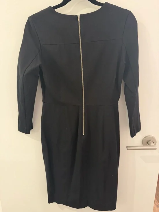 J. Crew Black 3/4 Sleeve Black Dress Size 4 - Picture 2 of 3